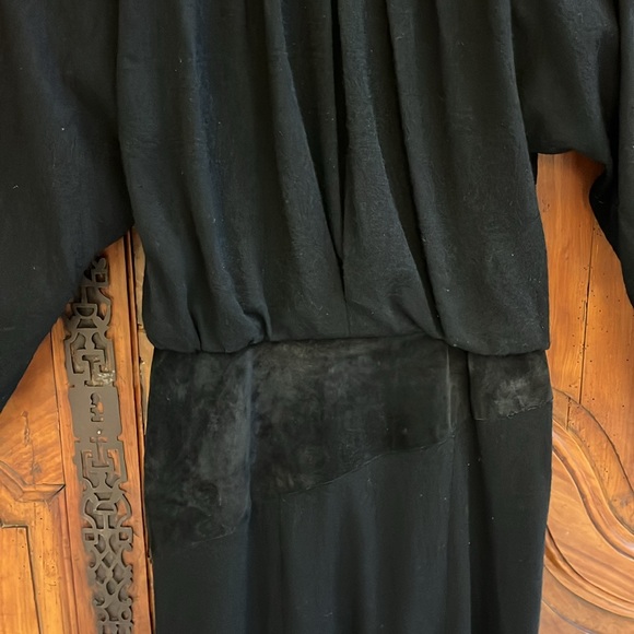 Vintage black suede and wool dress St.Gillian by Kay Unger - Picture 2 of 10